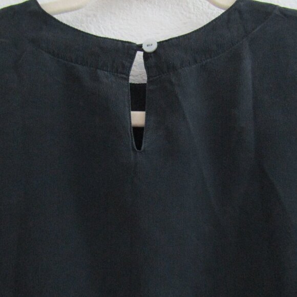 Jack Mulqueen Silk Top Black Medium Timeless Classic Capsule Wardrobe - Picture 7 of 10